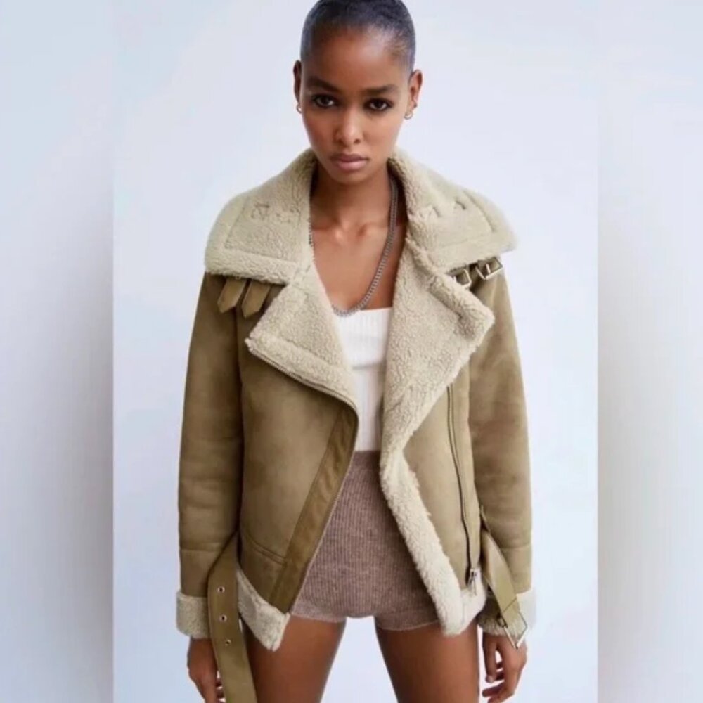 NWT Zara double faced jacket taupe